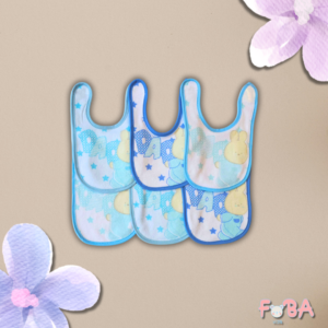CONFEZIONE 6 BAVETTE NEONATO IN POLIESTERE E COTONE – COLORI ROSA O CIELO