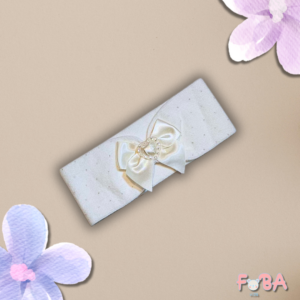 FASCIA PER CAPELLI NEONATA IN COTONE CON DETTAGLIO CENTRALE