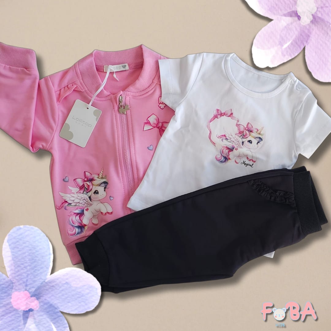 COMPLETO 3 PEZZI NEONATA LOLLITOP – FELPA, T-SHIRT E PANTALONE IN COTONE MORBIDO - immagine 5
