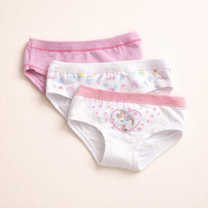 CONFEZIONE 3 SLIP BAMBINA ROSSOPORPORA IN COTONE ED ELASTAN – FANTASIE ASSORTITE