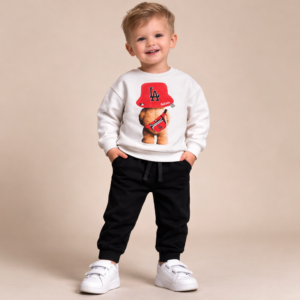 TUTA BAMBINO CON FELPA ORSETTO E PANTALONI IN COTONE