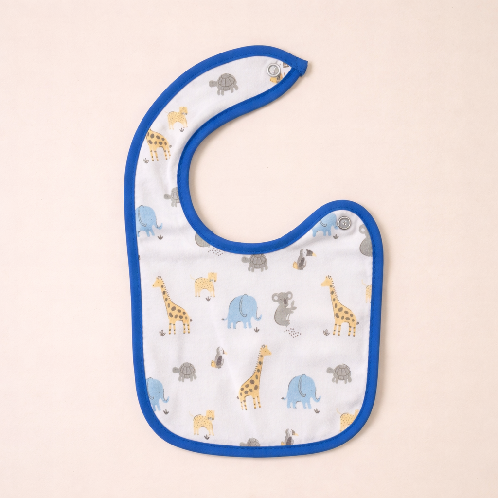 BAVAGLINI NEONATO IN COTONE CON CLIP - AZZURRO