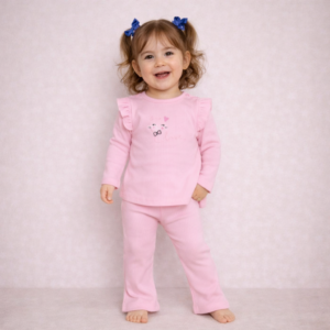 COMPLETO DUE PEZZI PER NEONATA CON GATTINO