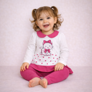 COMPLETO 2 PEZZI MAGLIETTA GATTINO E LEGGINGS COORDINATI