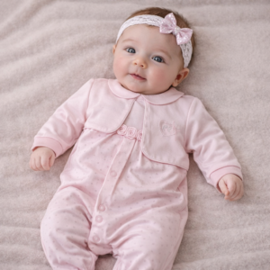 TUTINA NEONATA COTONE 100% CON ROSE E RICAMO 1-3 MESI