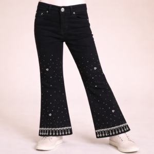 PANTALONE BAMBINA CON STRASS PENDENTI