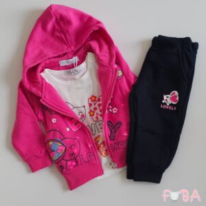 COMPLETO 3 PEZZI FELPATO F 12-36 MESI