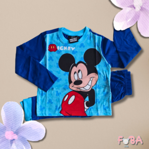PIGIAMA BAMBINO DISNEY MICKEY MOUSE IN 100% COTONE – BLU O AZZURRO