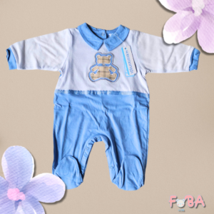 TUTINA NEONATO SOMMARUGA IN 100% COTONE CON RICAMO ORSETTO 3-6 MESI