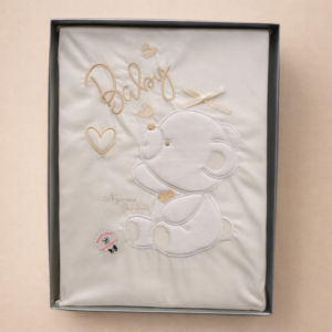 COPERTINA NEONATO IN COTONE 75X95 CM NAZARENO GABRIELLI CON STAMPA ORSETTO