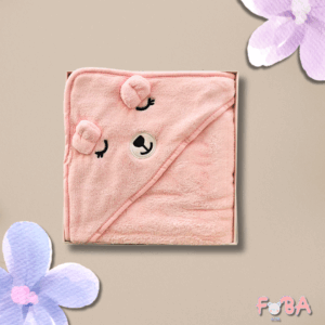 ACCAPPATOIO NEONATO CON CAPPUCCIO – ROSA ORSETTO