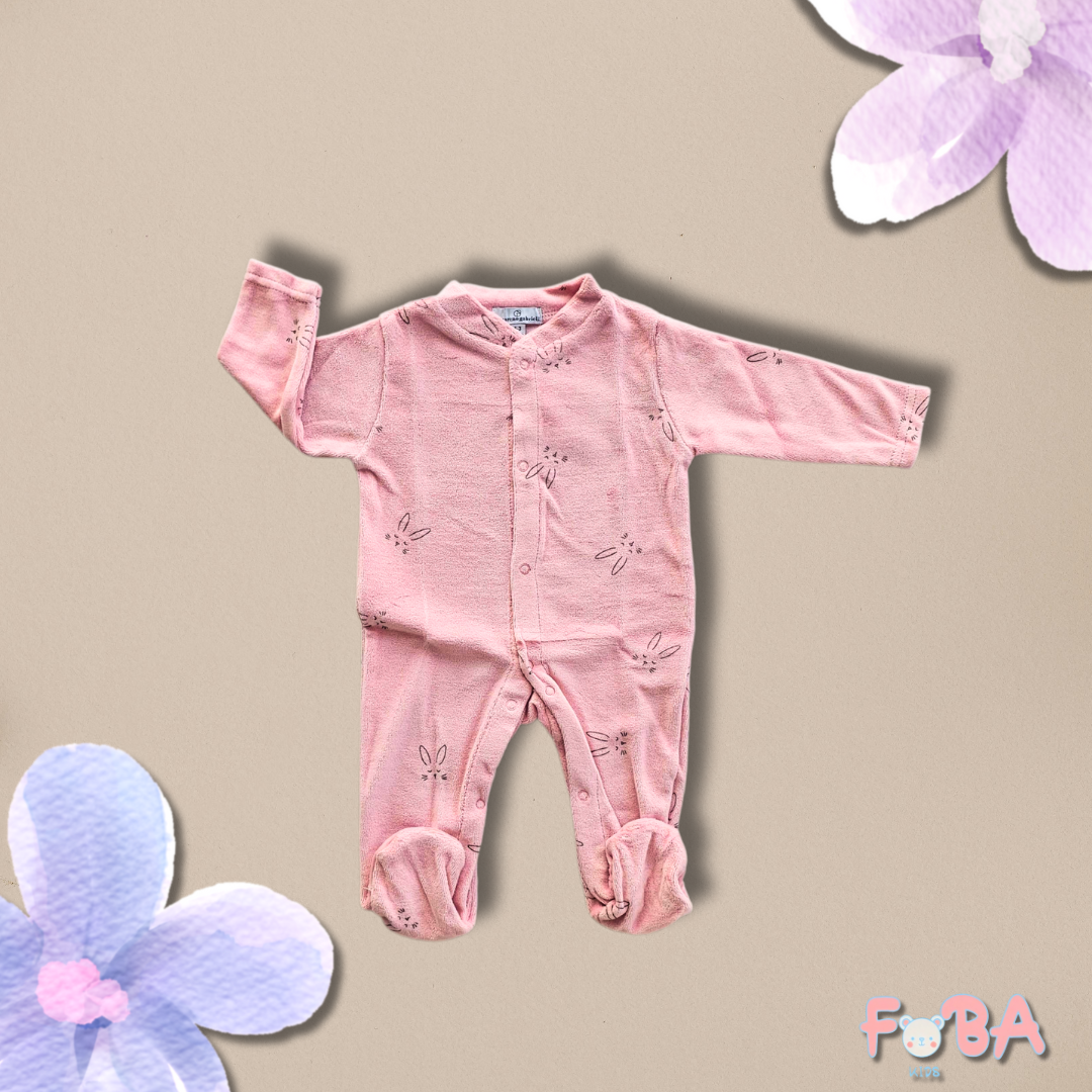 COMPLETO NEONATA ROSA 4 PEZZI – TUTINA, BODY, CUFFIETTA E MUFFOLINE 1-3 MESI - immagine 2