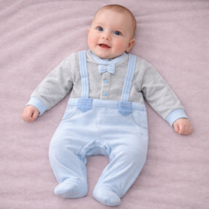 TUTINA IN CINIGLIA “BATUFFOLINI” COLOR GRIGIO/CIELO – TAGLIA 1-3 MESI