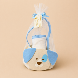 SET REGALO NEONATO CON ACCAPPATOIO TRIANGOLO AZZURRO