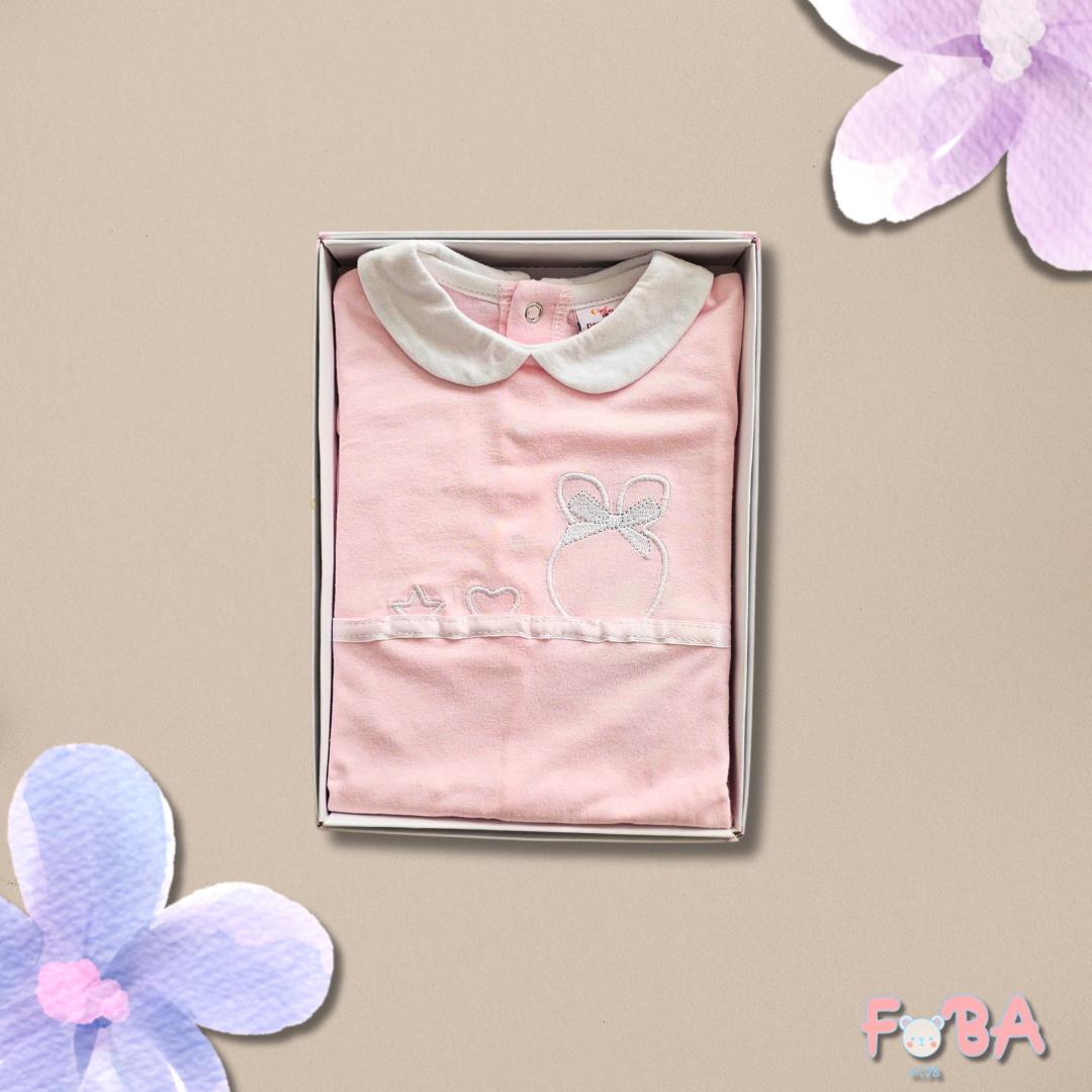 TUTINA NEONATA ROSA IN COTONE 1-3 MESI - immagine 2