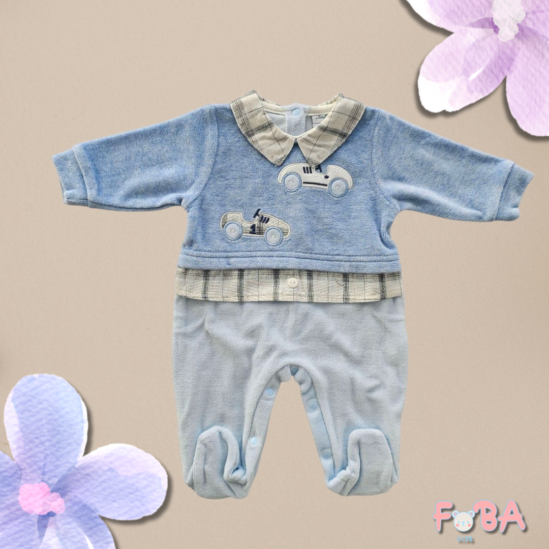 TUTINA IN CINIGLIA “BATUFFOLINI” COLOR CIELO – TAGLIA 1-3 MESI - immagine 2