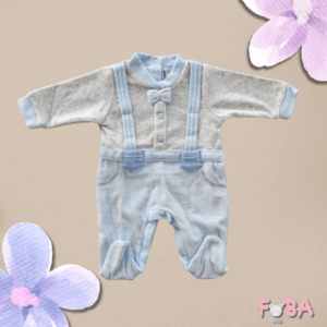 TUTINA IN CINIGLIA “BATUFFOLINI” COLOR GRIGIO/CIELO – TAGLIA 1-3 MESI