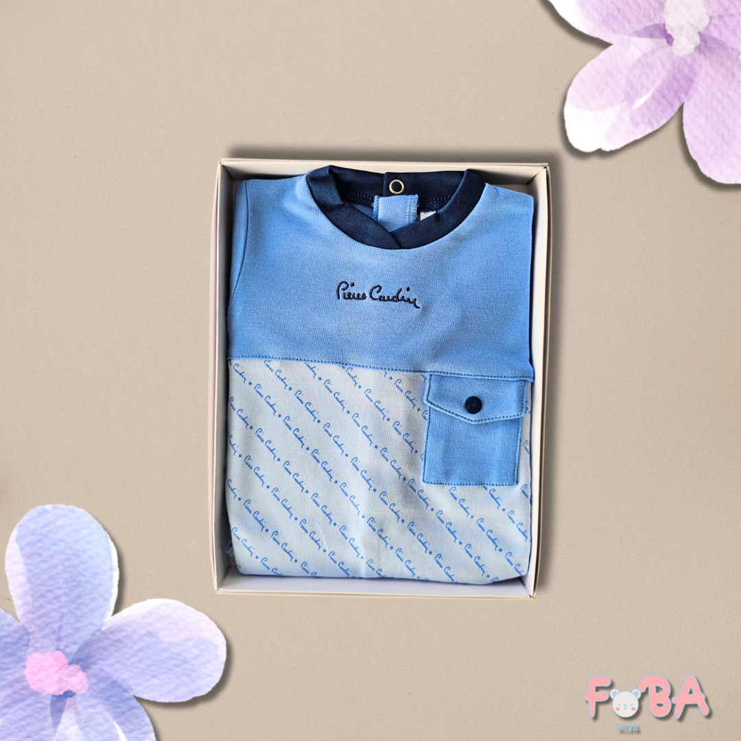 TUTINA NEONATO PIERRE CARDIN IN CALDO COTONE – AZZURRA (1-3 MESI) - immagine 2