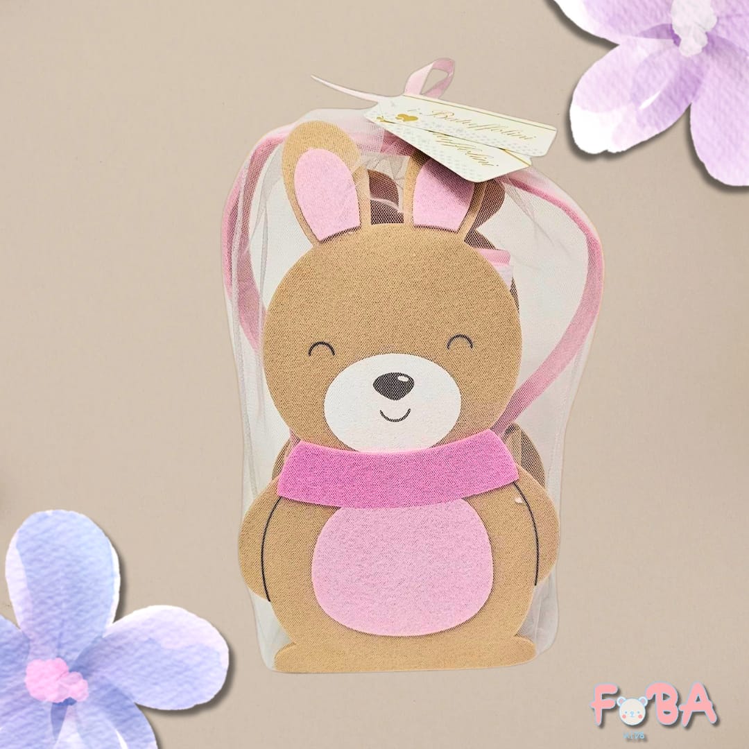 SET REGALO NEONATA CON ACCAPPATOIO TRIANGOLO ROSA