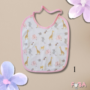 BAVAGLINI GRANDI NEONATO IN COTONE CON ELASTICO – FANTASIA ROSA