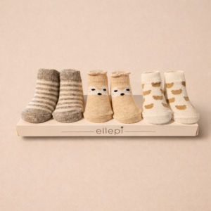 SET 3 PAIA DI CALZINI NEONATO/A IN CALDO COTONE - ELLEPI 0-6 MESI