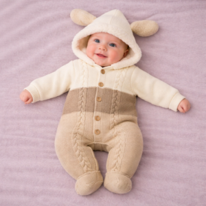 TUTONE NEONATO MAGLIA CON CAPPUCCIO CONIGLIETTO – 9/12 MESI