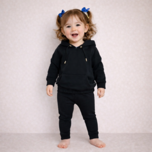 TUTA NEONATA FELPATA NERA – VESTIBILITÀ SLIM - TAGLIA 30 MESI