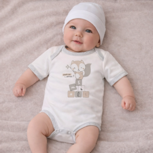 BODY NEONATO IN CALDO COTONE MANICA CORTA NEUTRO 6-12 MESI