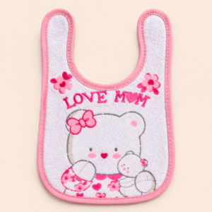 CONFEZIONE 6 BAVETTE NEONATO IN POLIESTERE E COTONE