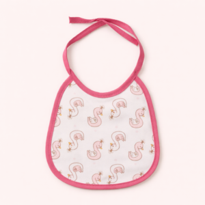 BAVETTA ROSA IN COTONE CON LACCETTI – 16x15 CM