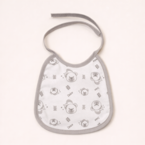 BAVETTA NEUTRA IN COTONE CON LACCETTI – 16x15 CM
