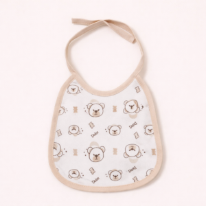 BAVETTA NEUTRA IN COTONE CON LACCETTI – 16x15 CM