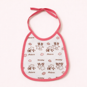 BAVETTA ROSA IN COTONE CON LACCETTI – 16x15 CM