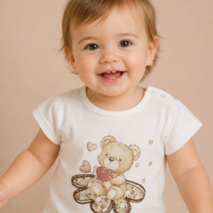 T-SHIRT BIMBA ORSETTO CON CUORE