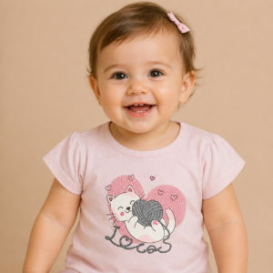 T-SHIRT BIMBA GATTINO LOVE