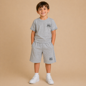 COMPLETO BAMBINO SPORTIVO GRIGIO “WITH ATTITUDE”