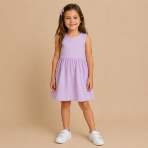 VESTITO BIMBA LILLA CON MICRO STRASS
