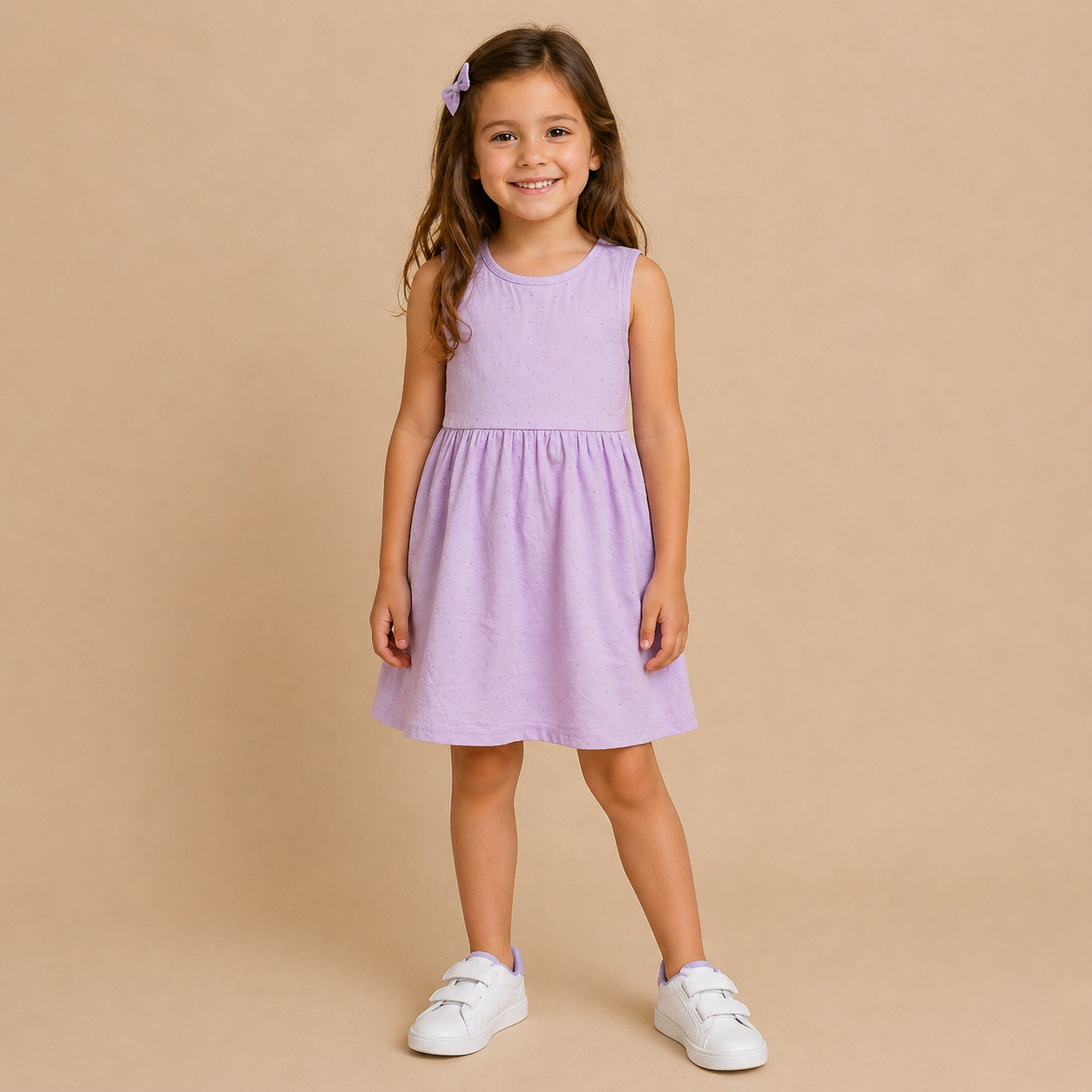 VESTITO BIMBA LILLA CON MICRO STRASS
