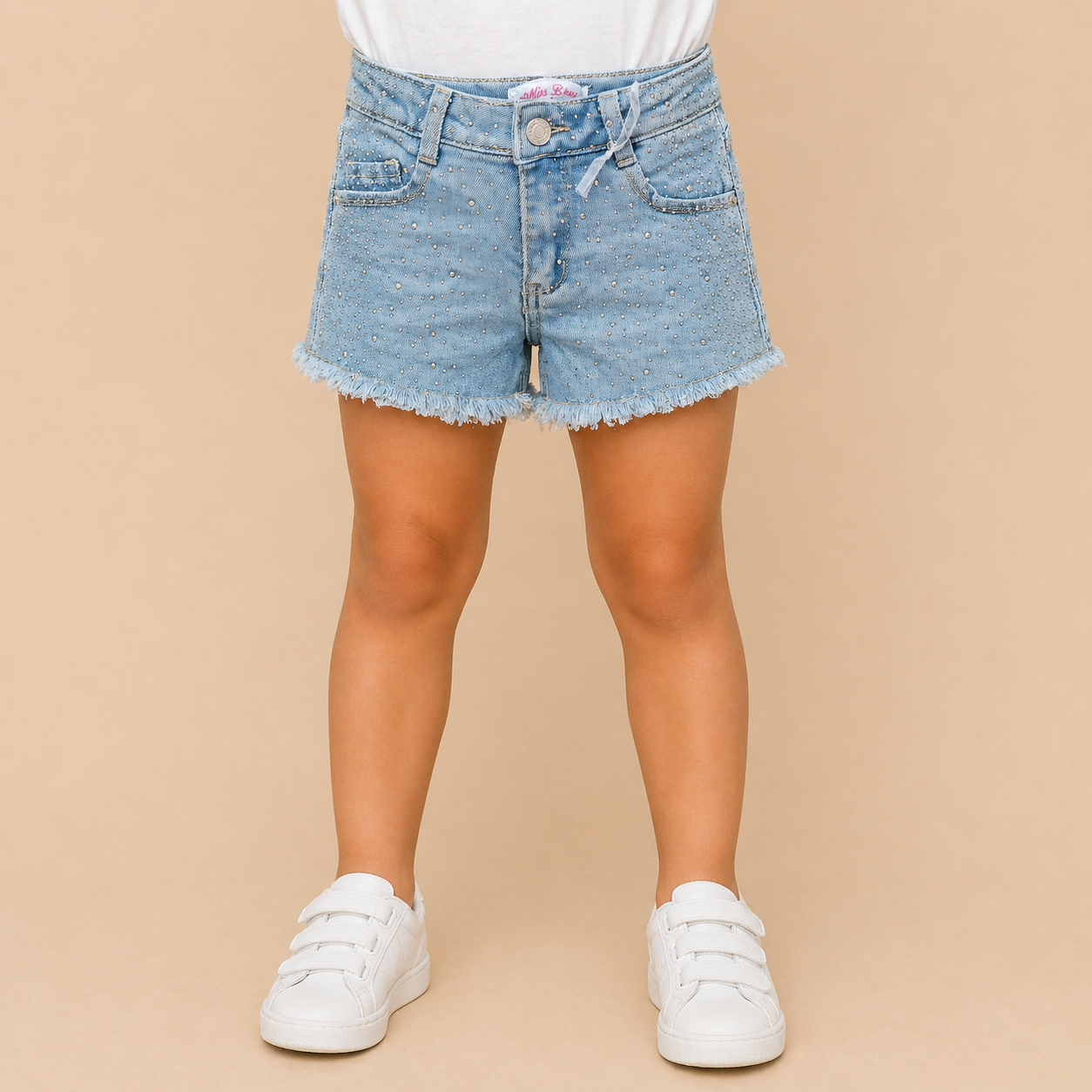 SHORTS BIMBA DENIM CON STRASS