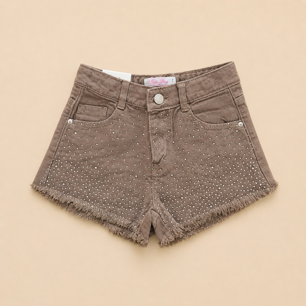SHORTS BIMBA DENIM CON STRASS - immagine 2