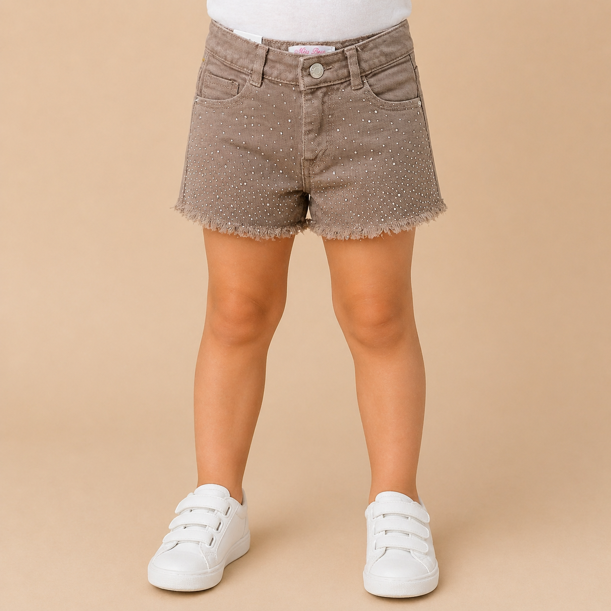 SHORTS BIMBA DENIM CON STRASS