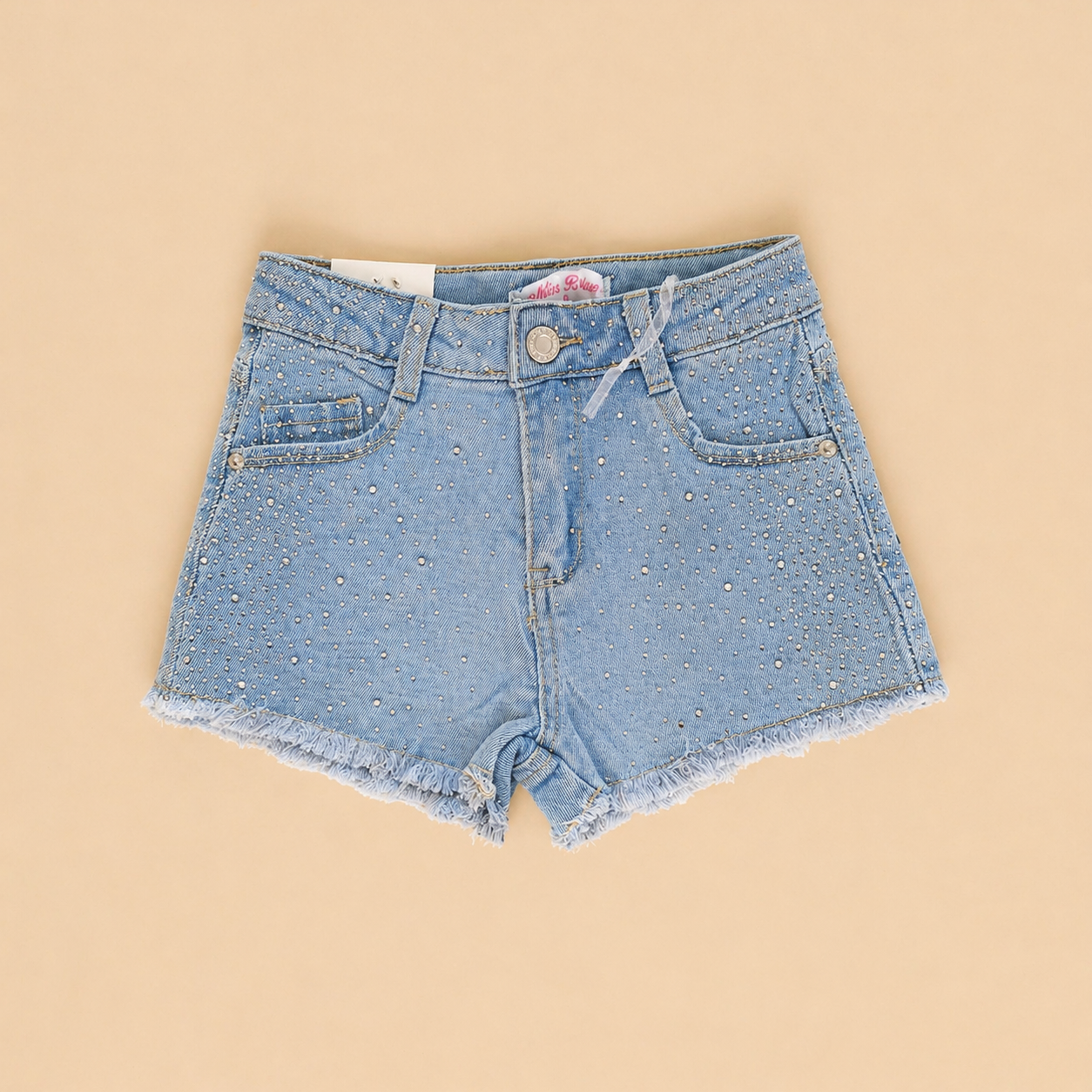 SHORTS BIMBA DENIM CON STRASS - immagine 2