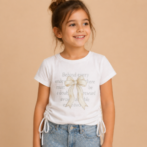 T-SHIRT BIMBA CON FIOCCO E DETTAGLI REGOLABILI
