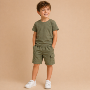 COMPLETO RAGAZZO T-SHIRT + PANTALONCINO CARGO