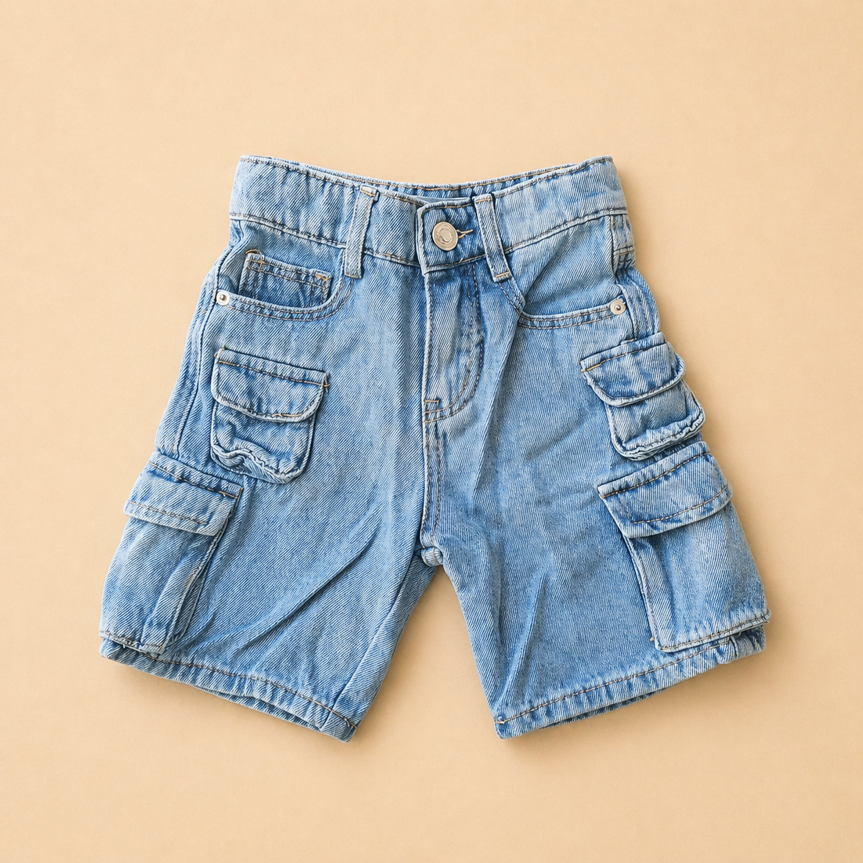 SHORTS JEANS BAMBINO CARGO – 100% COTONE - immagine 2