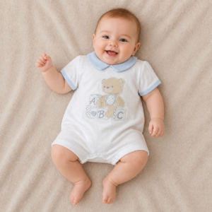 PAGLIACCETTO NEONATO CON COLLETTO E ORSETTO – 1/3 MESI